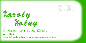 karoly wolny business card